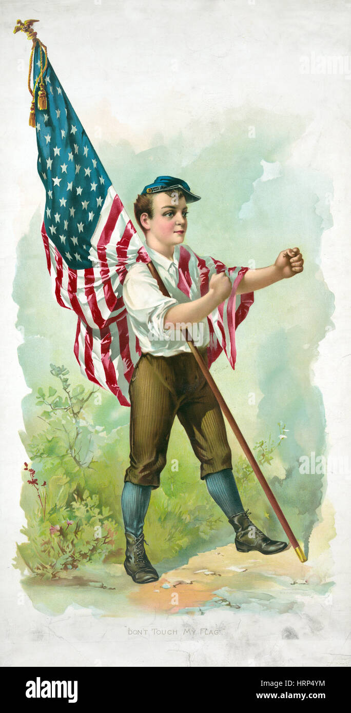 La guerre civile américaine, 'Don't Touch My Flag !' Banque D'Images