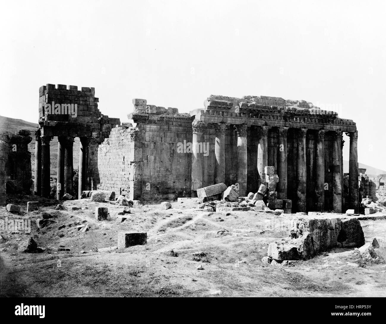 Temple de Bacchus, Baalbek, 1870 Banque D'Images