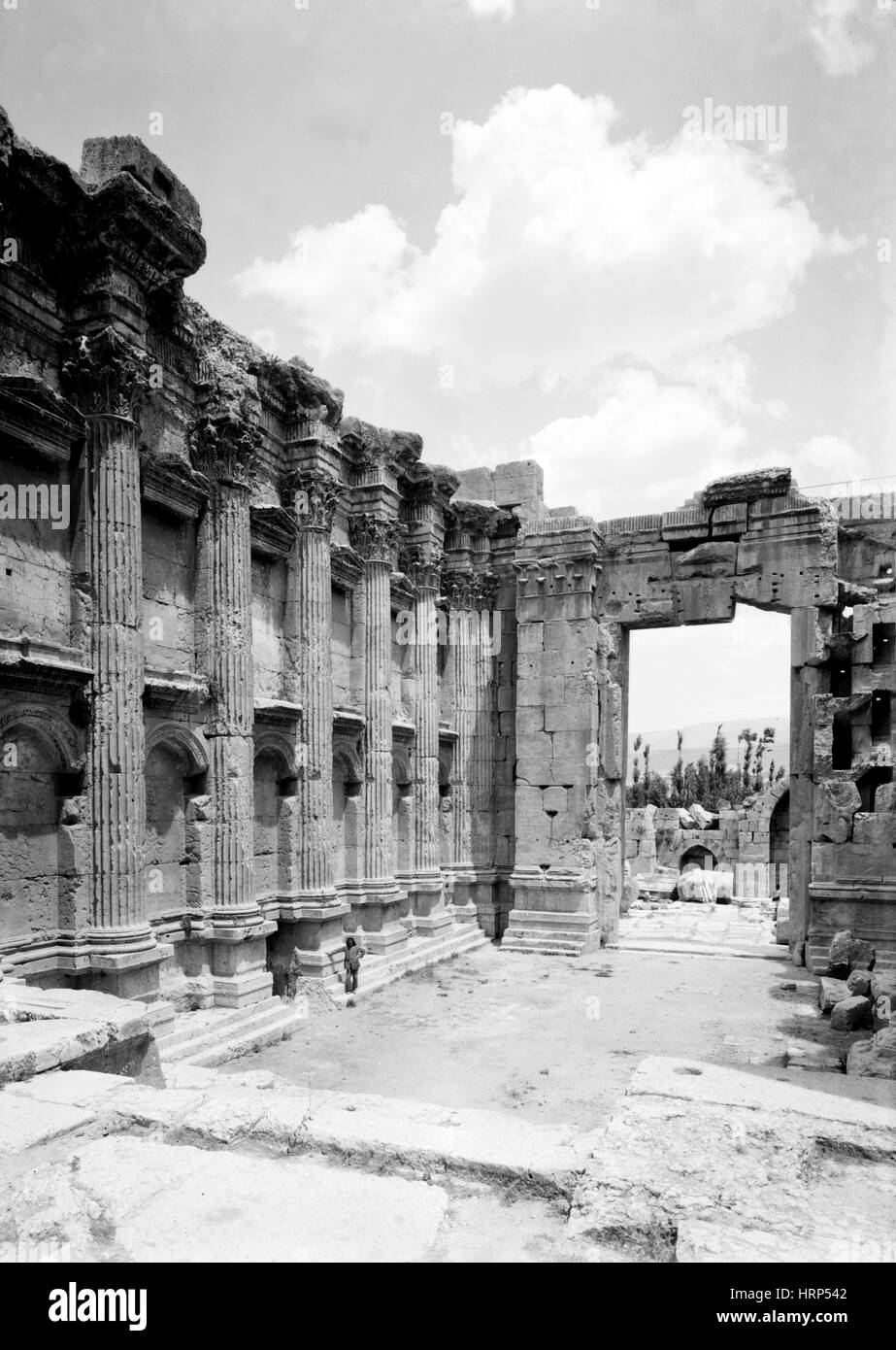 Temple de Bacchus, de Baalbek, au début du xxe siècle Banque D'Images