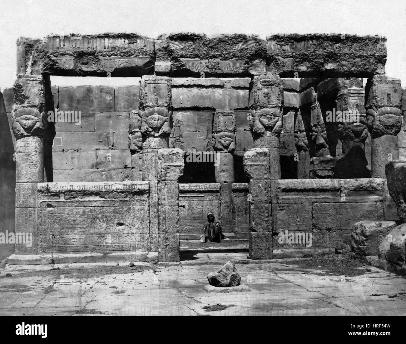 Dendera Temple Complexe, 1870 Banque D'Images