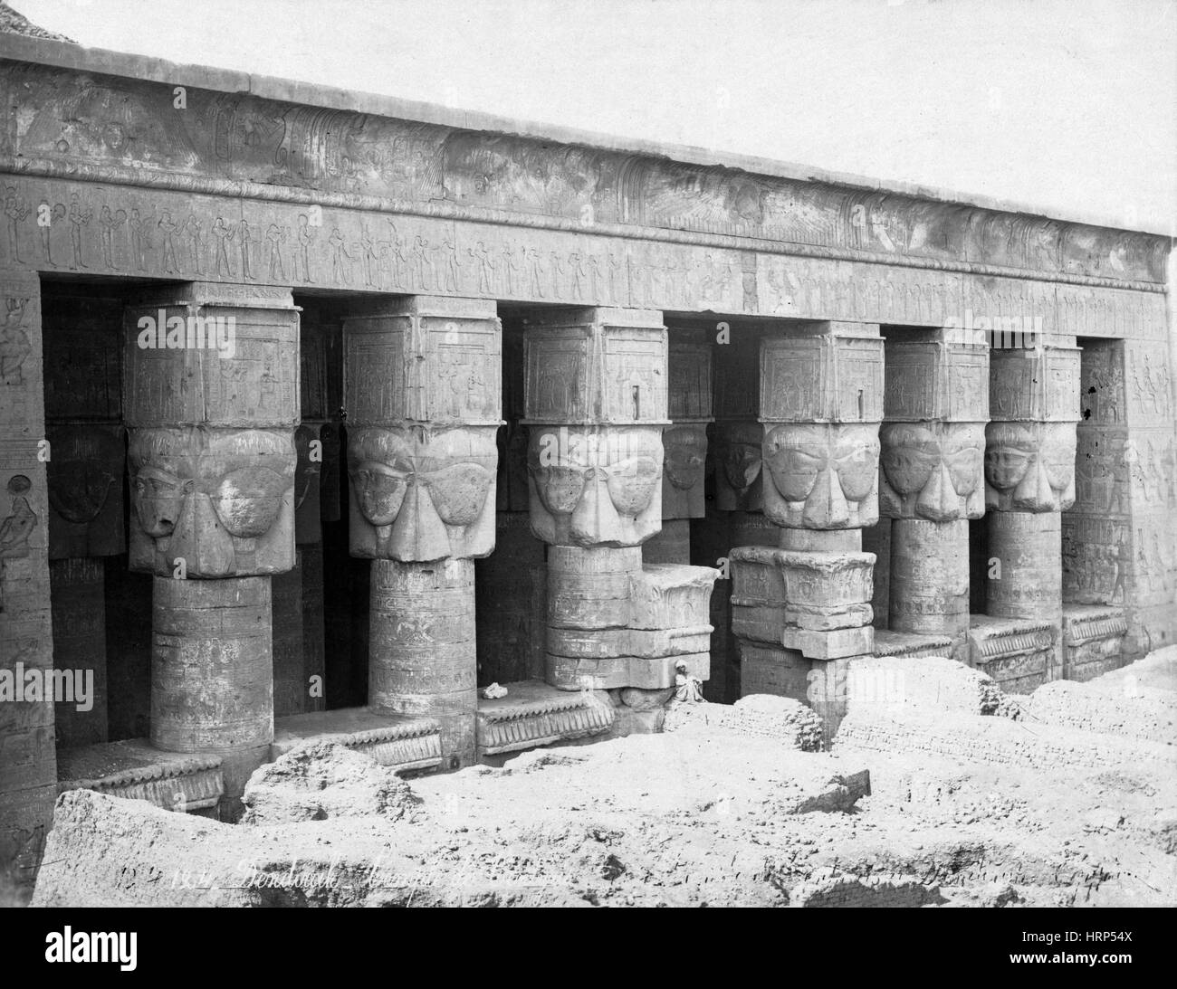Temple d'Hathor, 1870 Banque D'Images