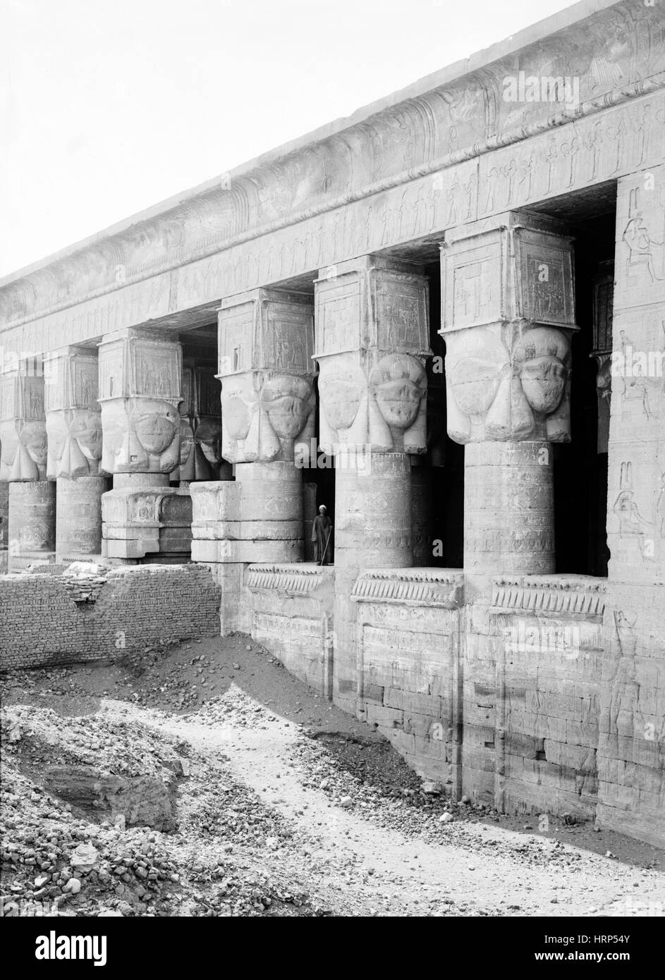 Temple d'Hathor, début du xxe siècle Banque D'Images
