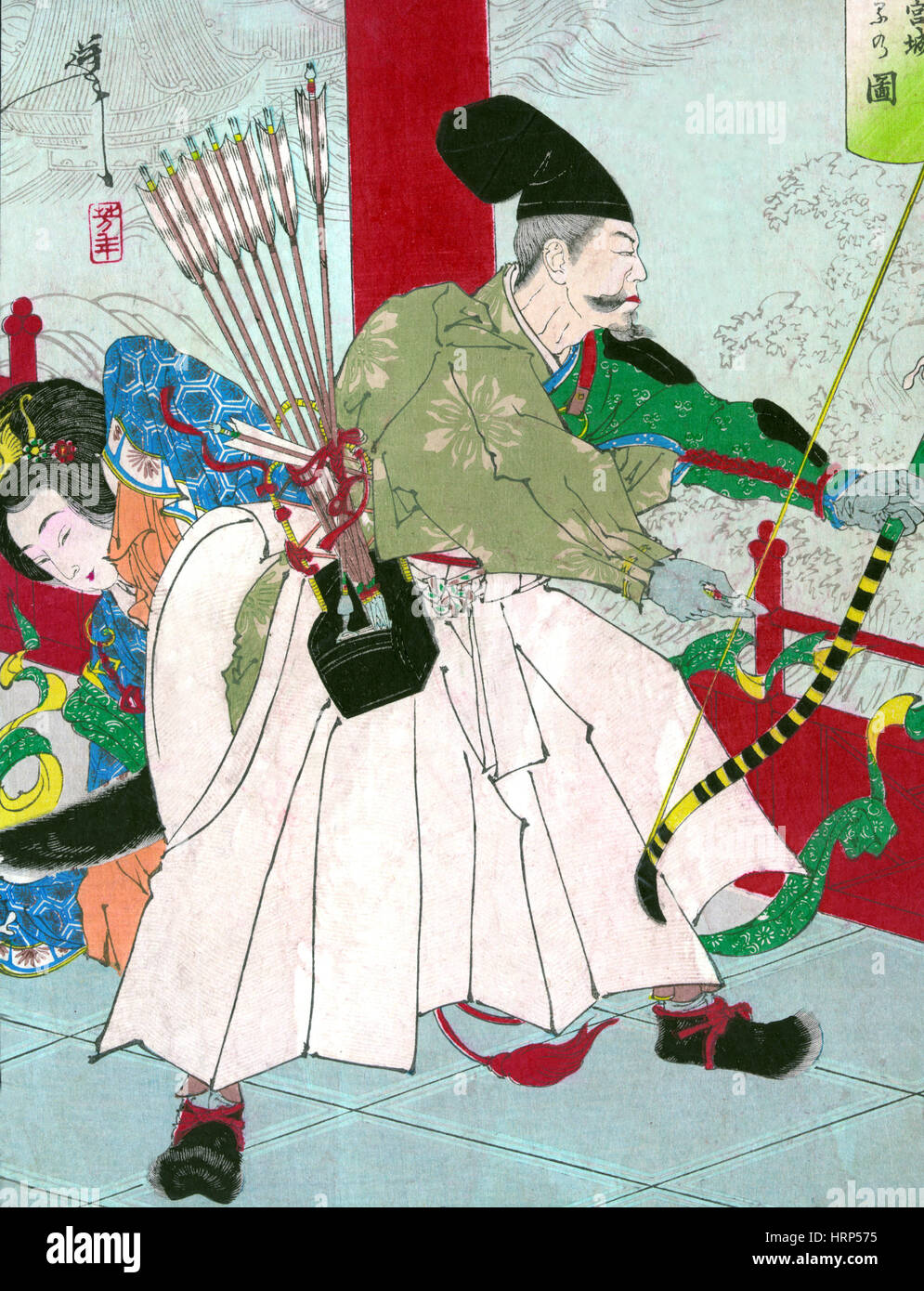 Watanabe pas Tsuna, Samurai Warrior, 10e siècle Banque D'Images