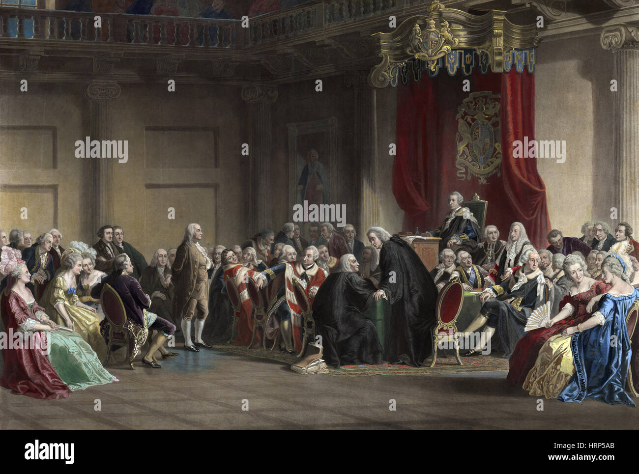 Benjamin Franklin l'appel au Conseil privé, 1774 Banque D'Images