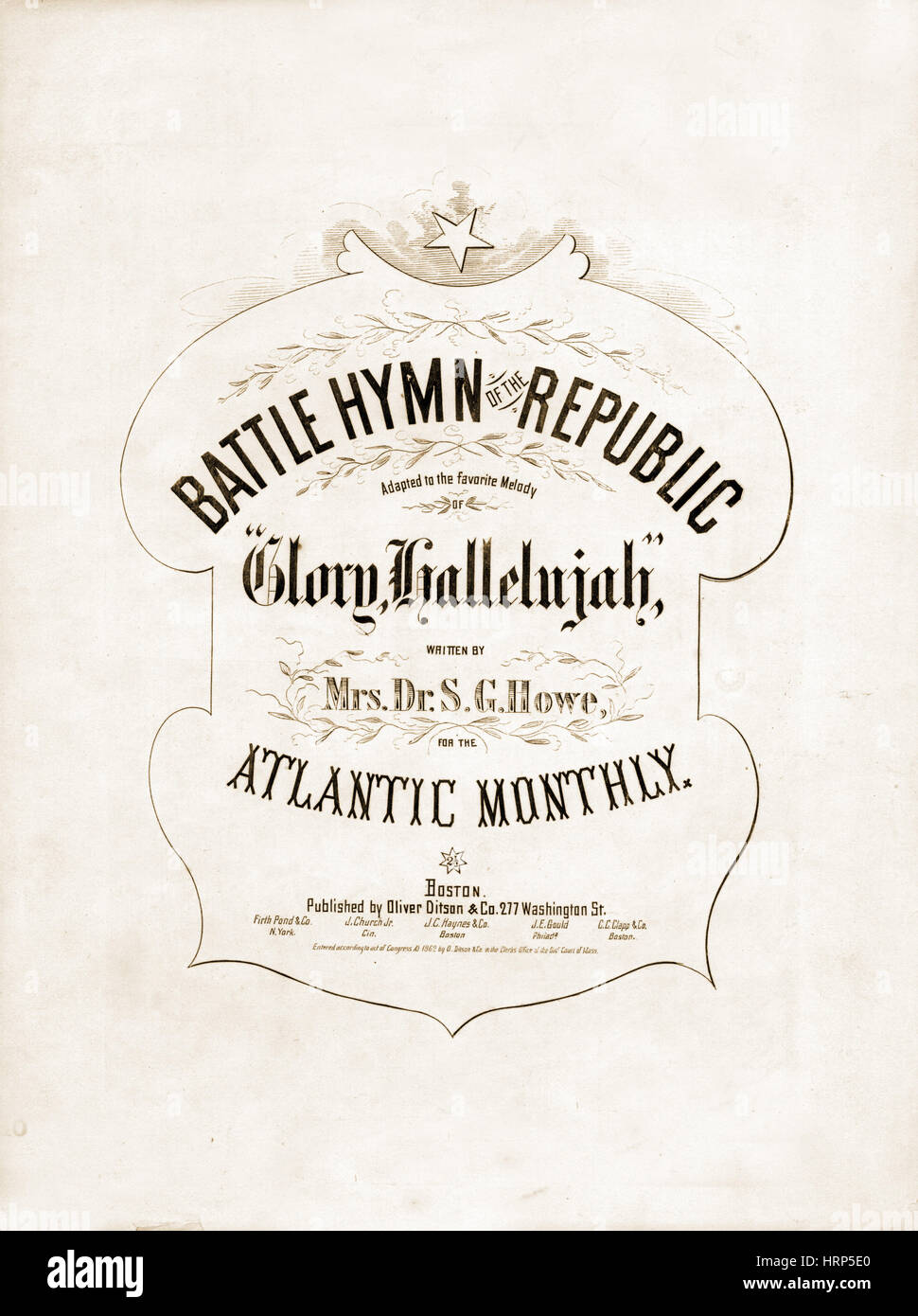 Battle Hymn of the Republic, Julia Ward Howe, 1862 Banque D'Images