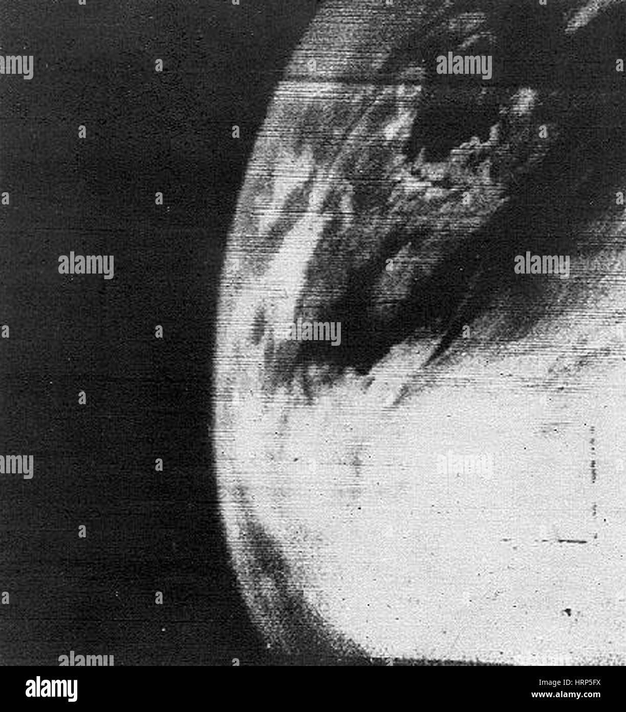 Premier Plat Photo de la Terre vue de TIROS I, 1960 Banque D'Images