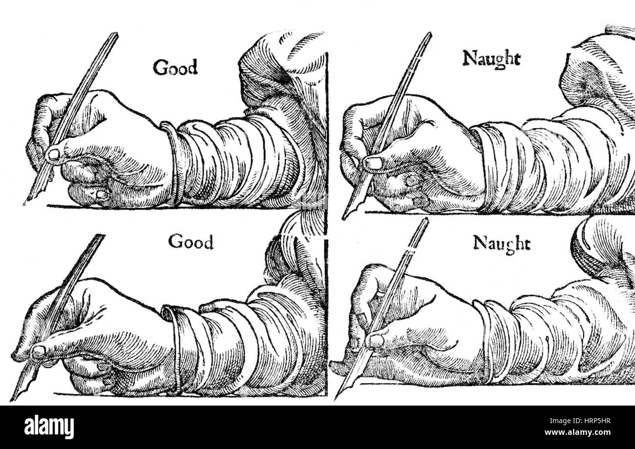 Comment tenir votre stylo, 1611 Banque D'Images
