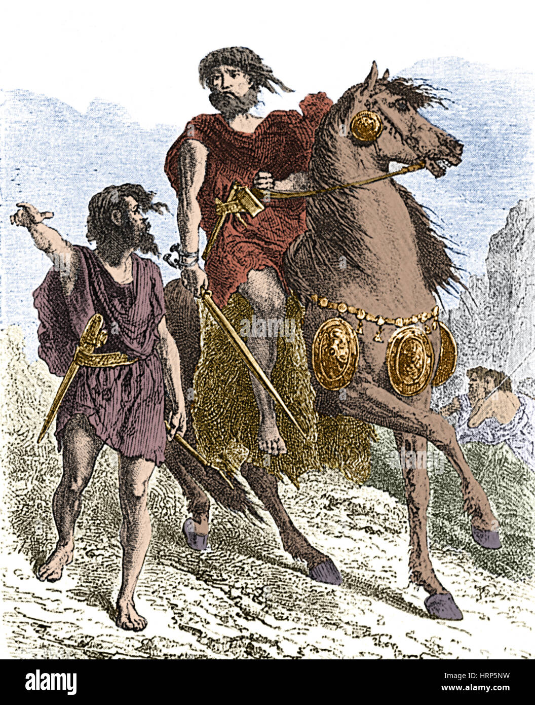 L'homme préhistorique, de l'Âge de Bronze Warrior Banque D'Images