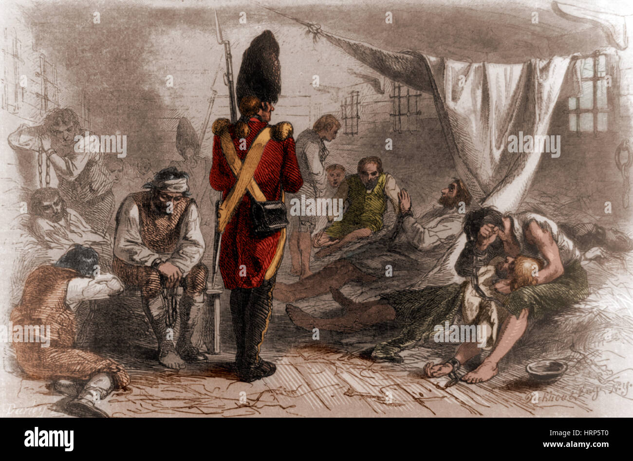 La Révolution américaine, navire Prison Jersey Banque D'Images