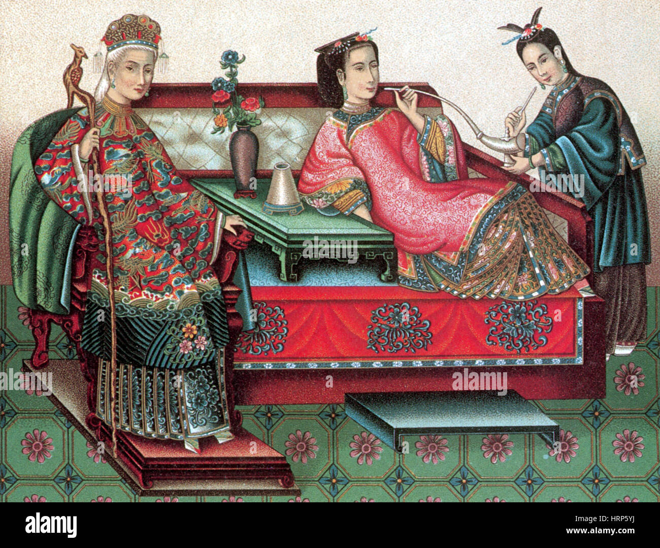 L'Impératrice chinoise de fumer l'Opium, 19e siècle Banque D'Images L'Impératrice chinoise de fumer l'Opium, 19e siècle Banque D'Images