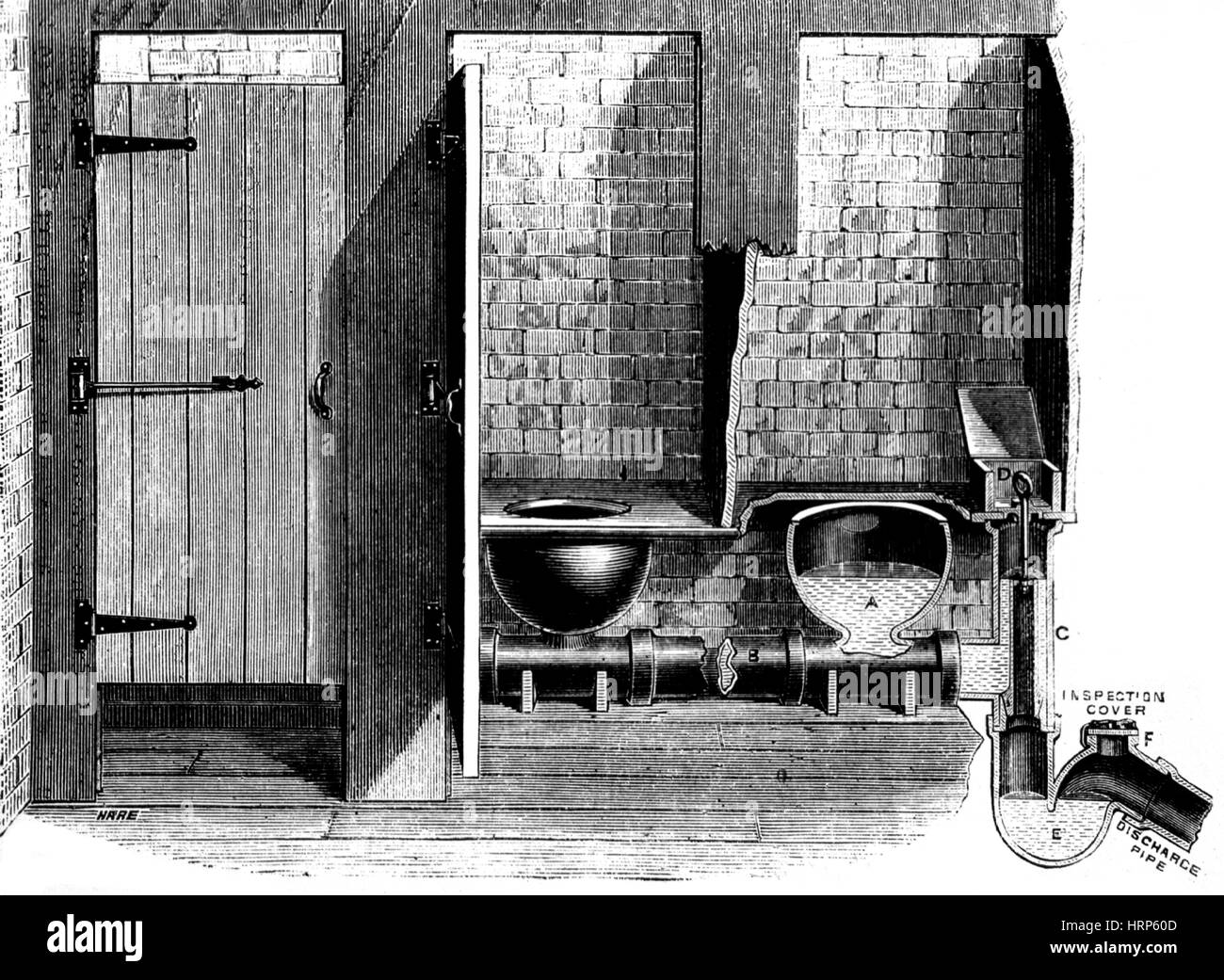 Toilette publique, 1882 Banque D'Images