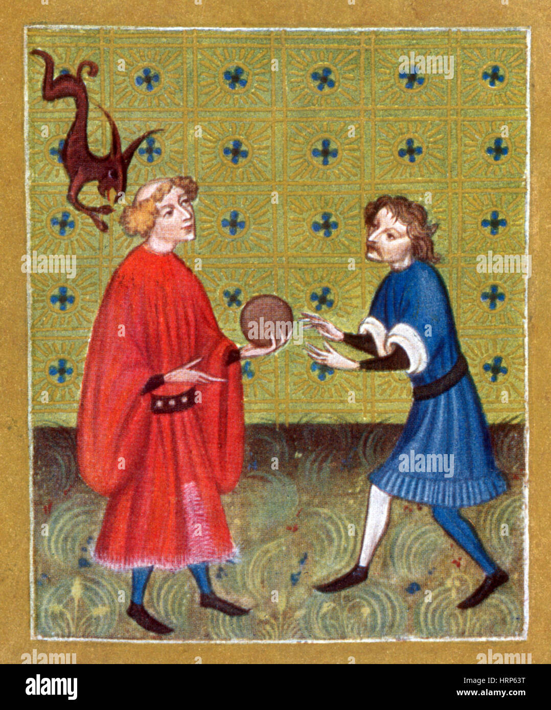 Saint Benoît reçoit le pain empoisonné, 6e siècle Banque D'Images