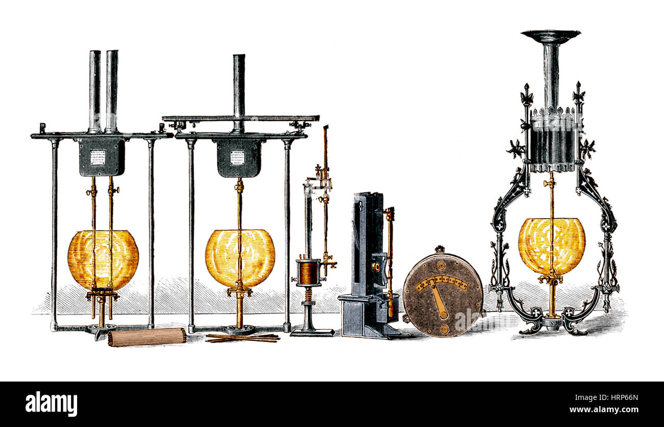 L'arc électrique, feux de broussailles 1881 Banque D'Images