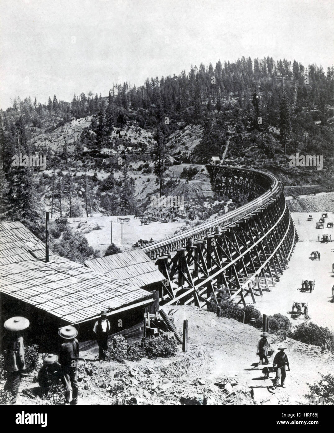 Construction de Central Pacific Railroad, 1877 Banque D'Images