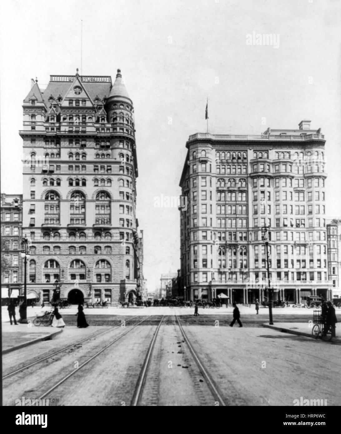 Paris, l'Hôtel Italia et l'Hôtel Savoy, 1894 Banque D'Images