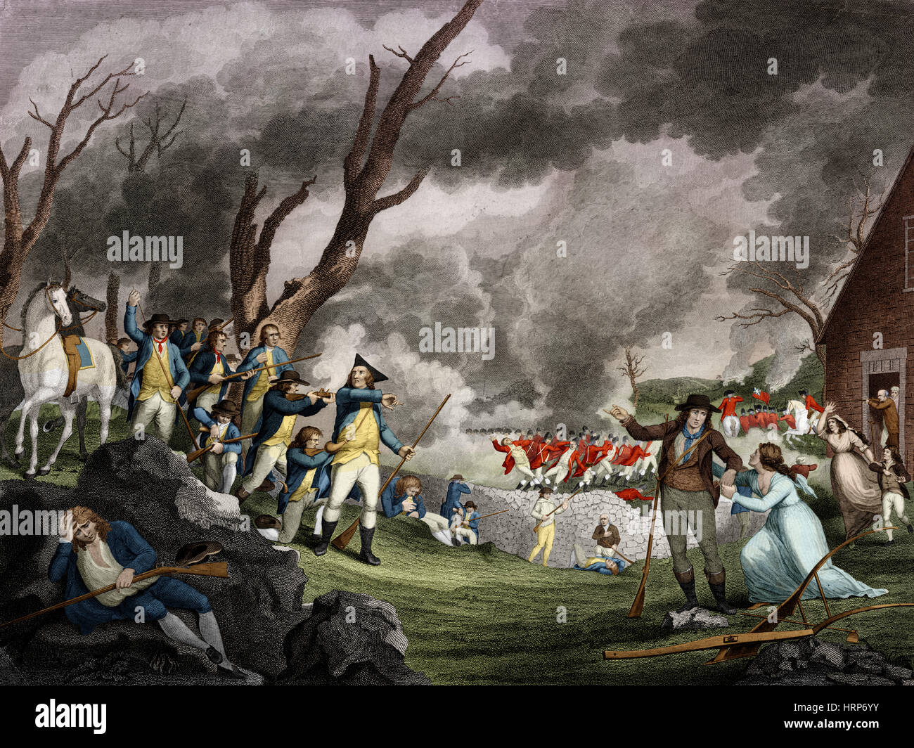 Bataille de Lexington, 1775 Banque D'Images