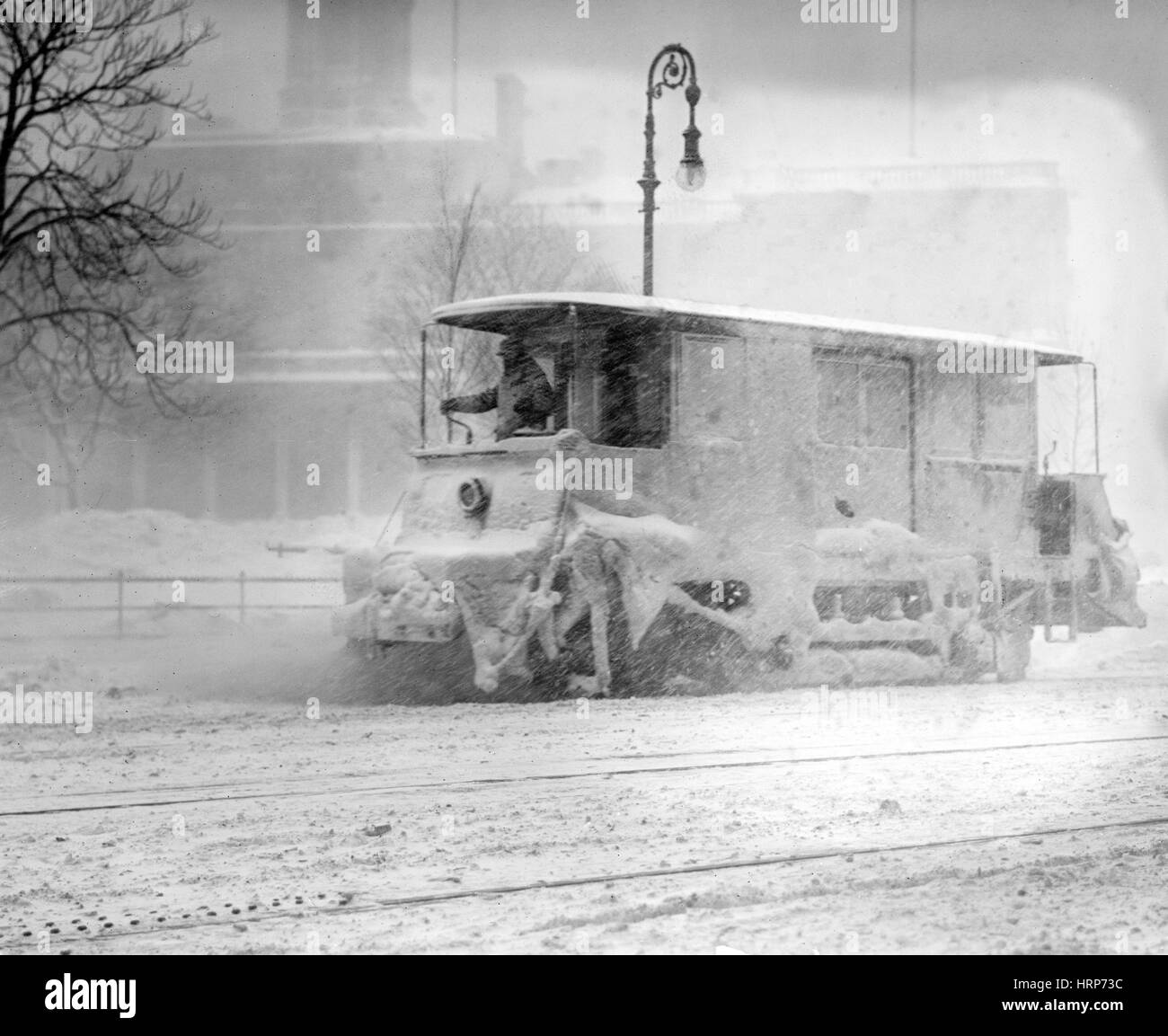 NYC, Blizzard de 1910 Banque D'Images