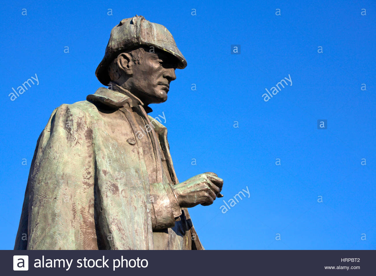 Statue de Sherlock Holmes, à la mémoire de l'auteur et le créateur du personnage, Sir Arthur Conan Doyle, 1859 - 1930, Edimbourg en Ecosse Banque D'Images