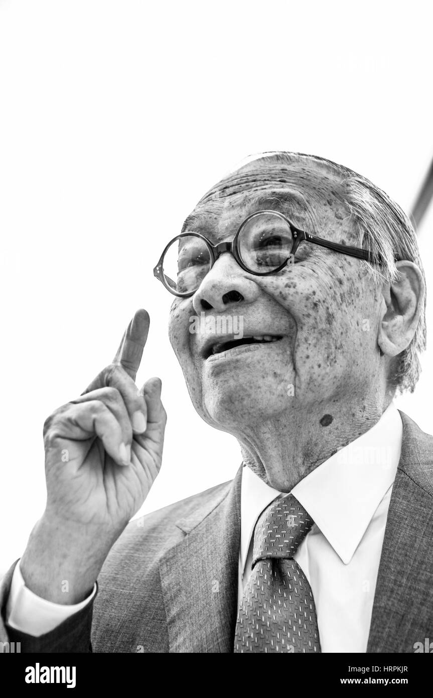 Luxembourg 30.06.2006,Chinese-US architecte Ieoh Ming Pei arrive à la musée d'Art Moderne Grand-Duc Jean (Mudam)-il conçu au Luxembourg, Banque D'Images