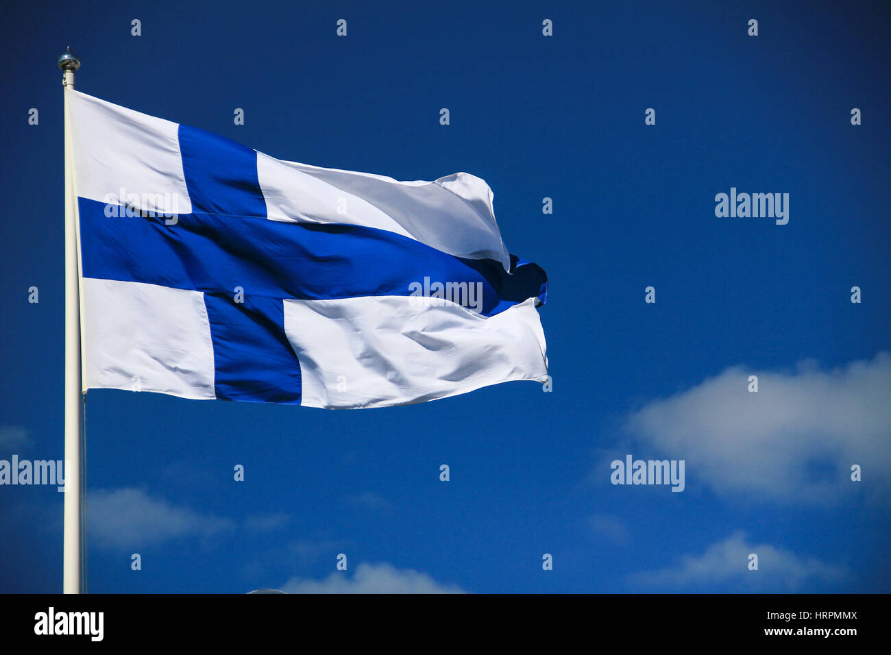 Le drapeau finlandais Banque D'Images