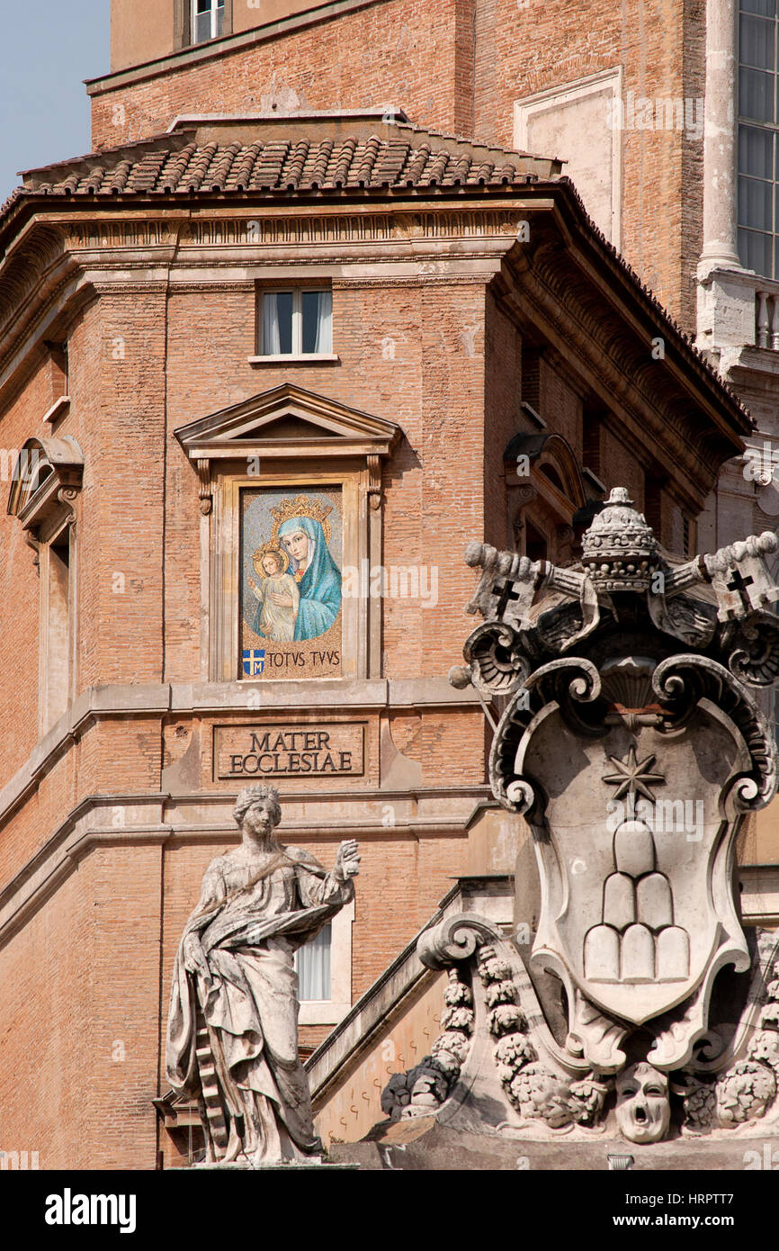 Totus tuus : c'est l'expression imprimé sous l'image de la Vierge vénérée par le Pape Jean Paul II Banque D'Images