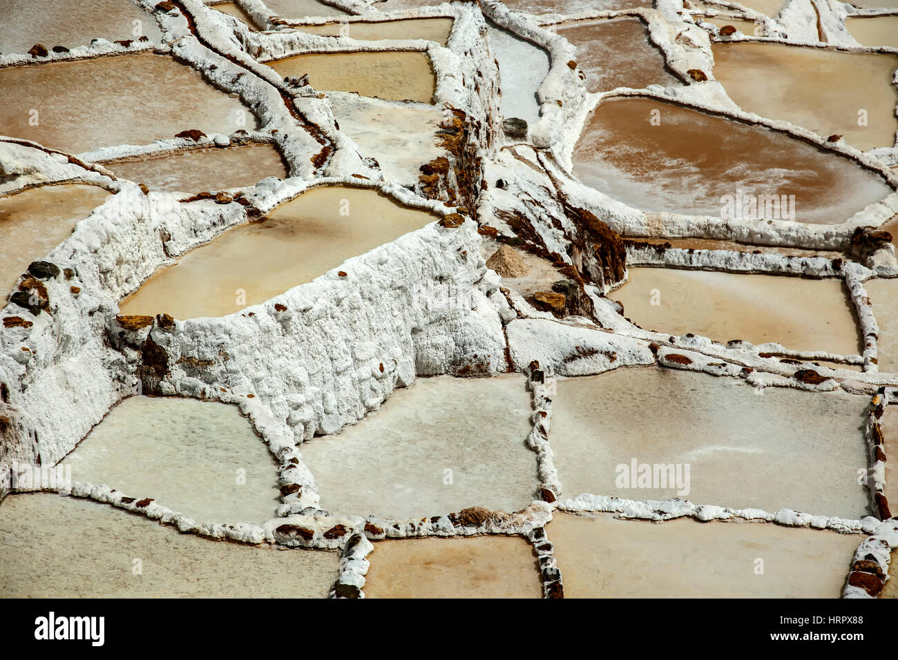 Salines, Salineras de Maras mines de sel, Cusco, Pérou Banque D'Images