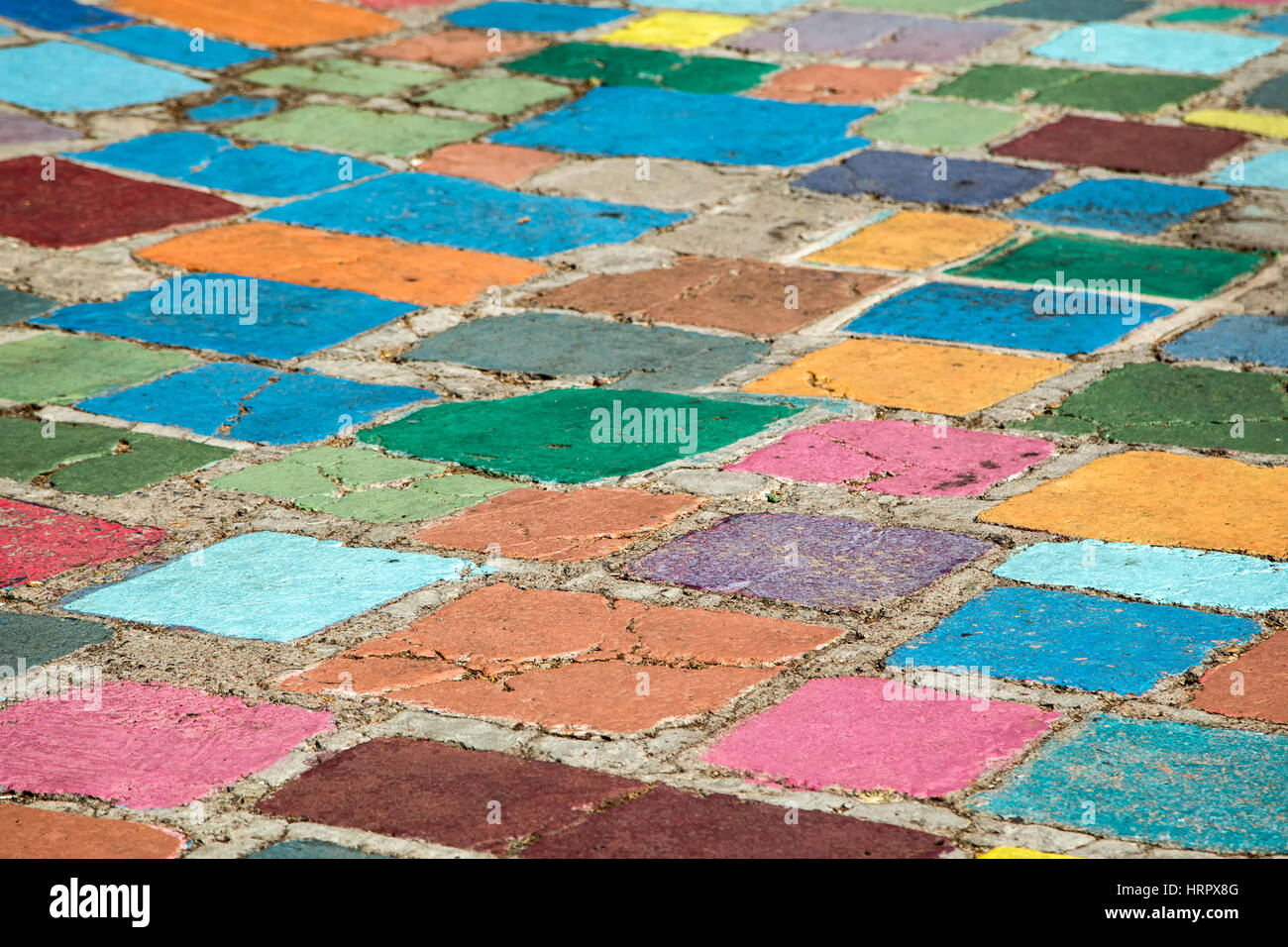 Les carreaux de couleur, Spanish Village Art Center, Balboa Park, San Diego, California USA Banque D'Images