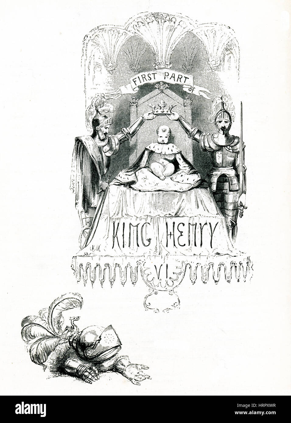Henry VI, partie 1, livre de l'époque victorienne frontispice pièce de William Shakespeare à partir de l'ouvrage illustré 1849 héroïnes de Shakespeare Banque D'Images