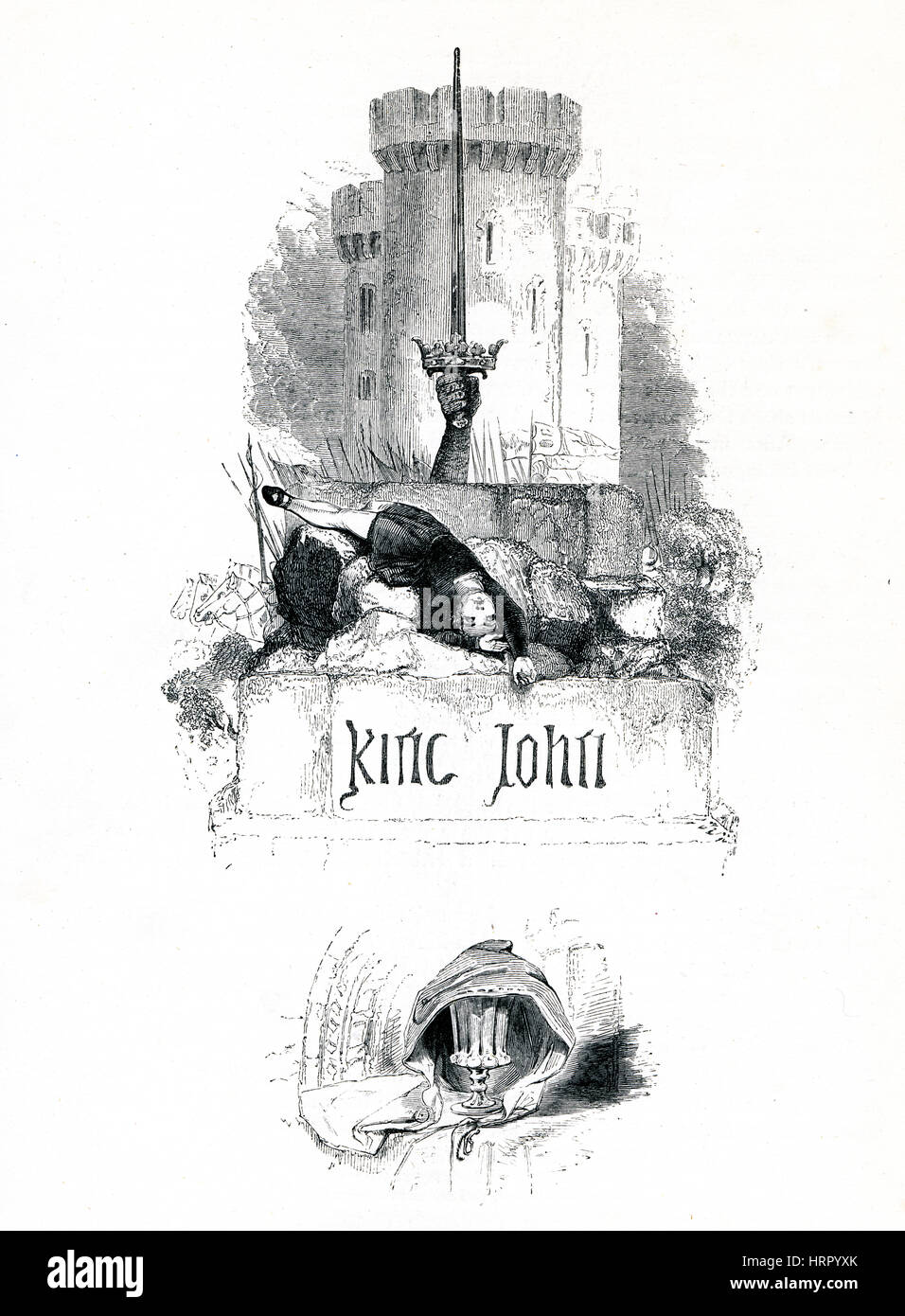 Le roi Jean, pour le frontispice du livre victorien pièce de William Shakespeare dans le livre illustré 1849 héroïnes de Shakespeare Banque D'Images