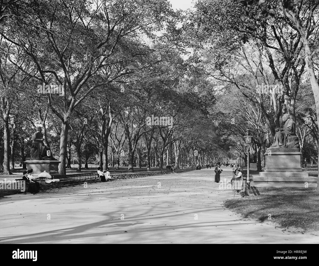 Le Mall, Central Park, New York City, New York, USA, Detroit Publishing Company, 1901 Banque D'Images