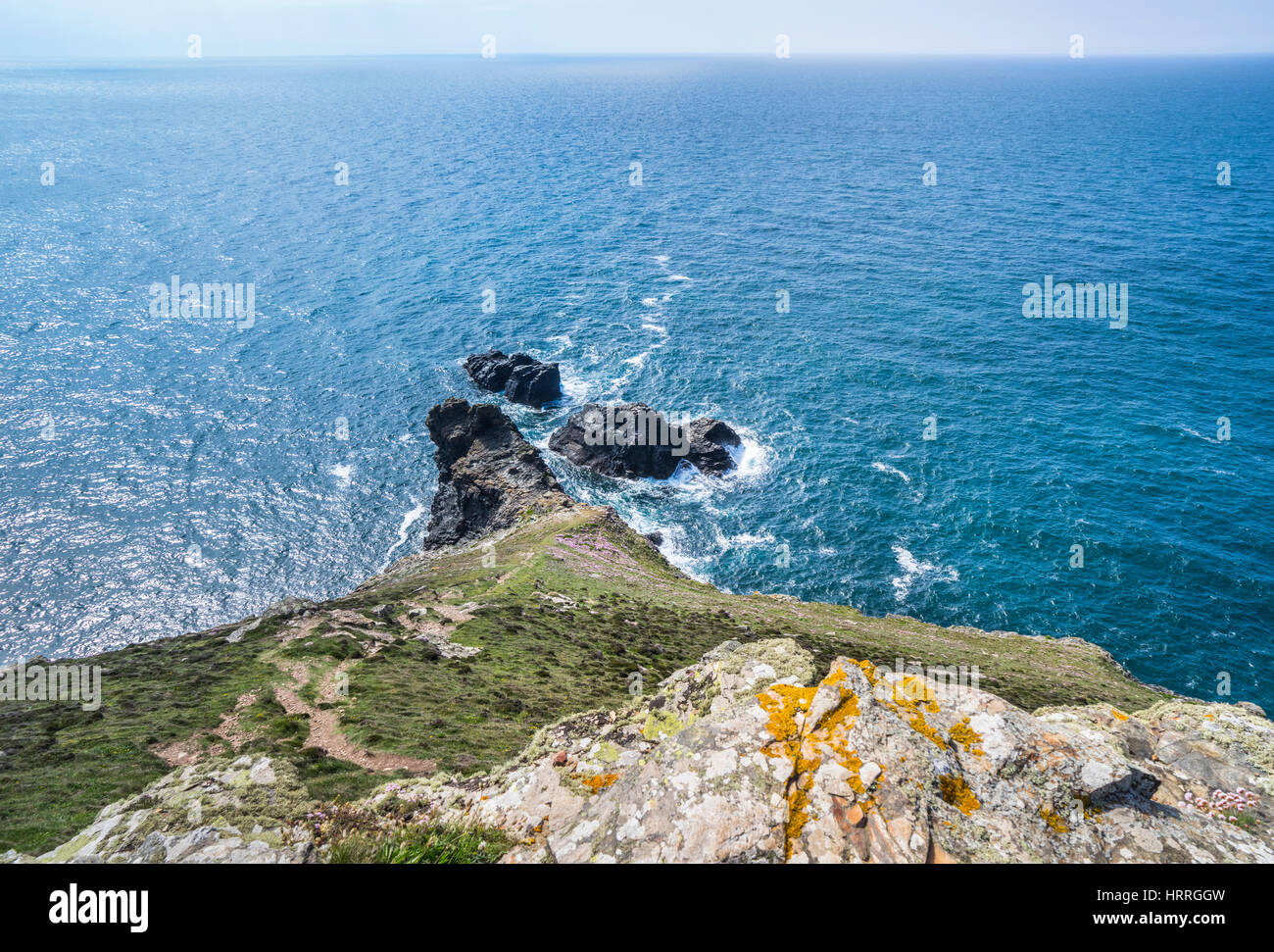 Royaume-uni, le sud-ouest de l'Angleterre, Cornwall, St Agnes, vue du Littoral du patrimoine de St Agnes Head Banque D'Images