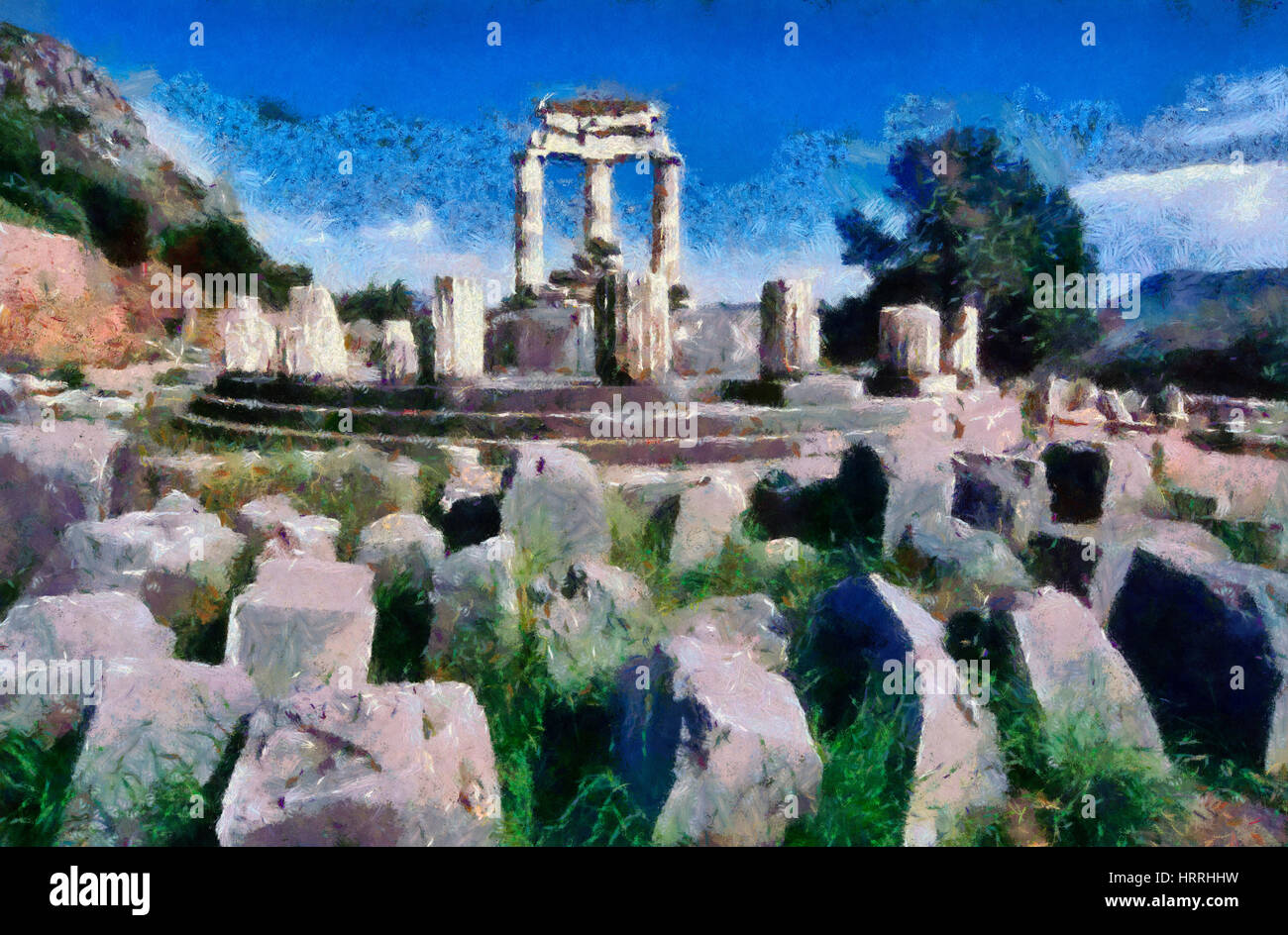 Le Tholos dans Athena Pronaia temple de Delphes, Grèce centrale Banque D'Images