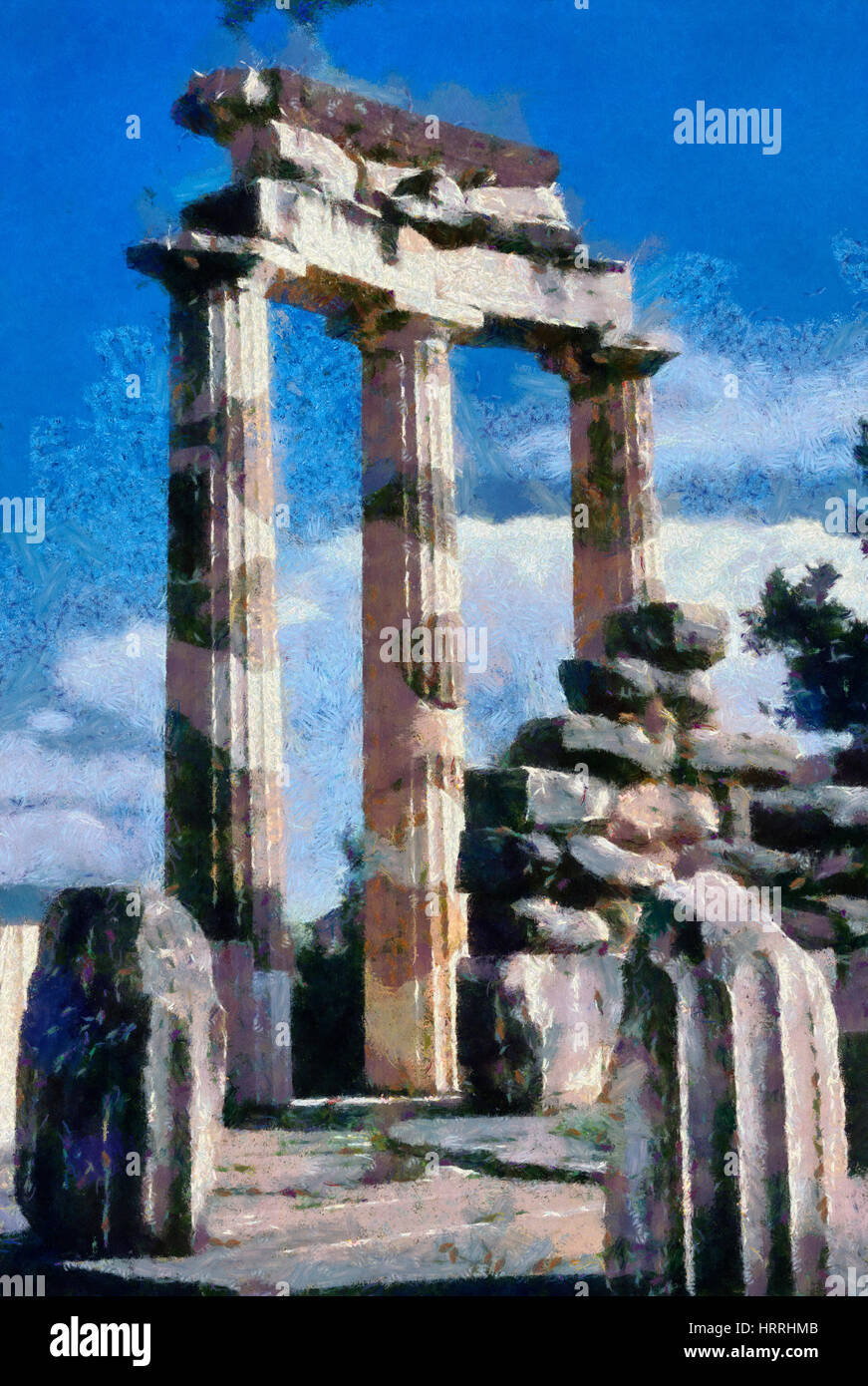 Le Tholos dans Athena Pronaia temple de Delphes, Grèce centrale Banque D'Images