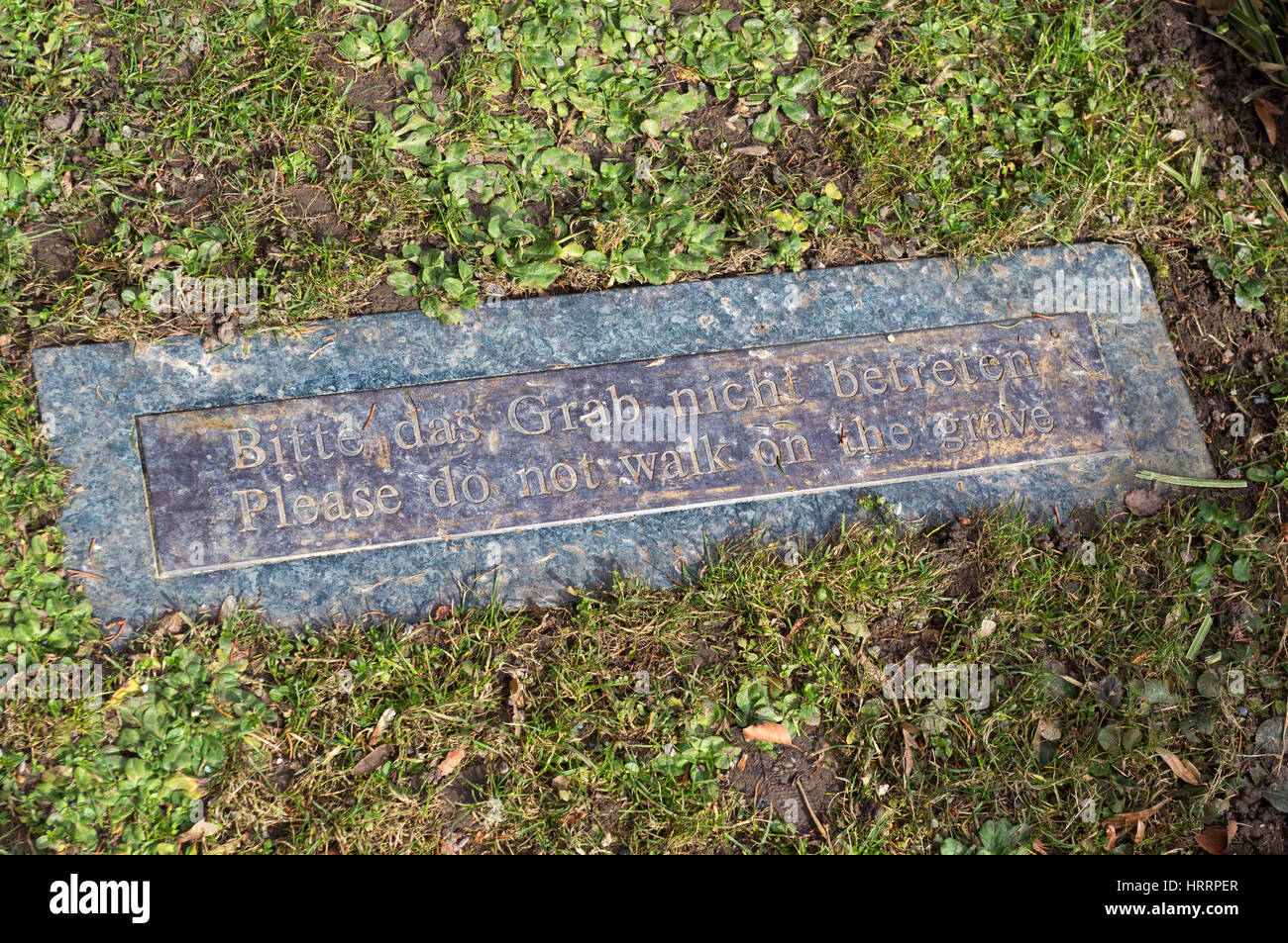 Ne marchez pas sur la tombe - James Joyce's grave, Friedhof Fluntern, Zurich Banque D'Images