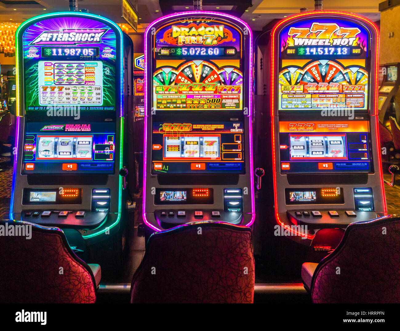 Las Vegas, NV - 28 juillet 2016 : des machines à sous dans un casino de Las Vegas Banque D'Images