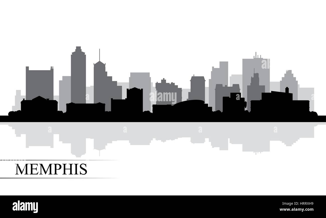Memphis city skyline silhouette background, vector illustration Illustration de Vecteur
