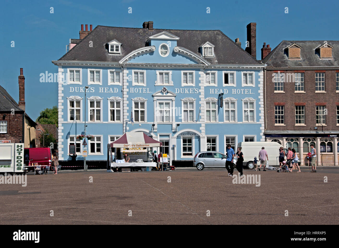 Kings Lynn, Dukes Head Hotel, High Street, Norfolk, Plats à emporter, restauration rapide cale Banque D'Images