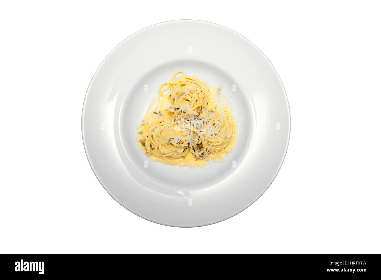 Spaghettis aux champignons close up Banque D'Images