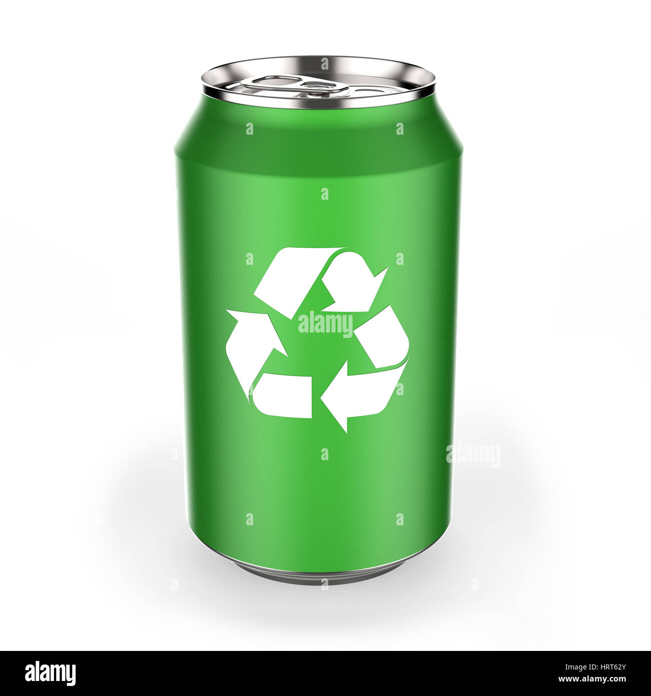 Boisson verte avec symbole recyclage sur fond blanc le rendu 3D Banque D'Images