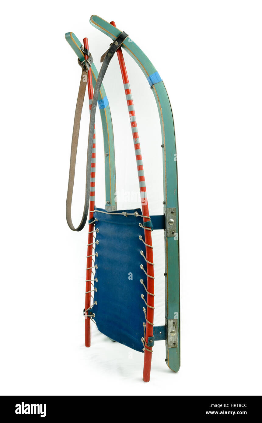 La luge d'hiver isolé sur fond blanc Banque D'Images