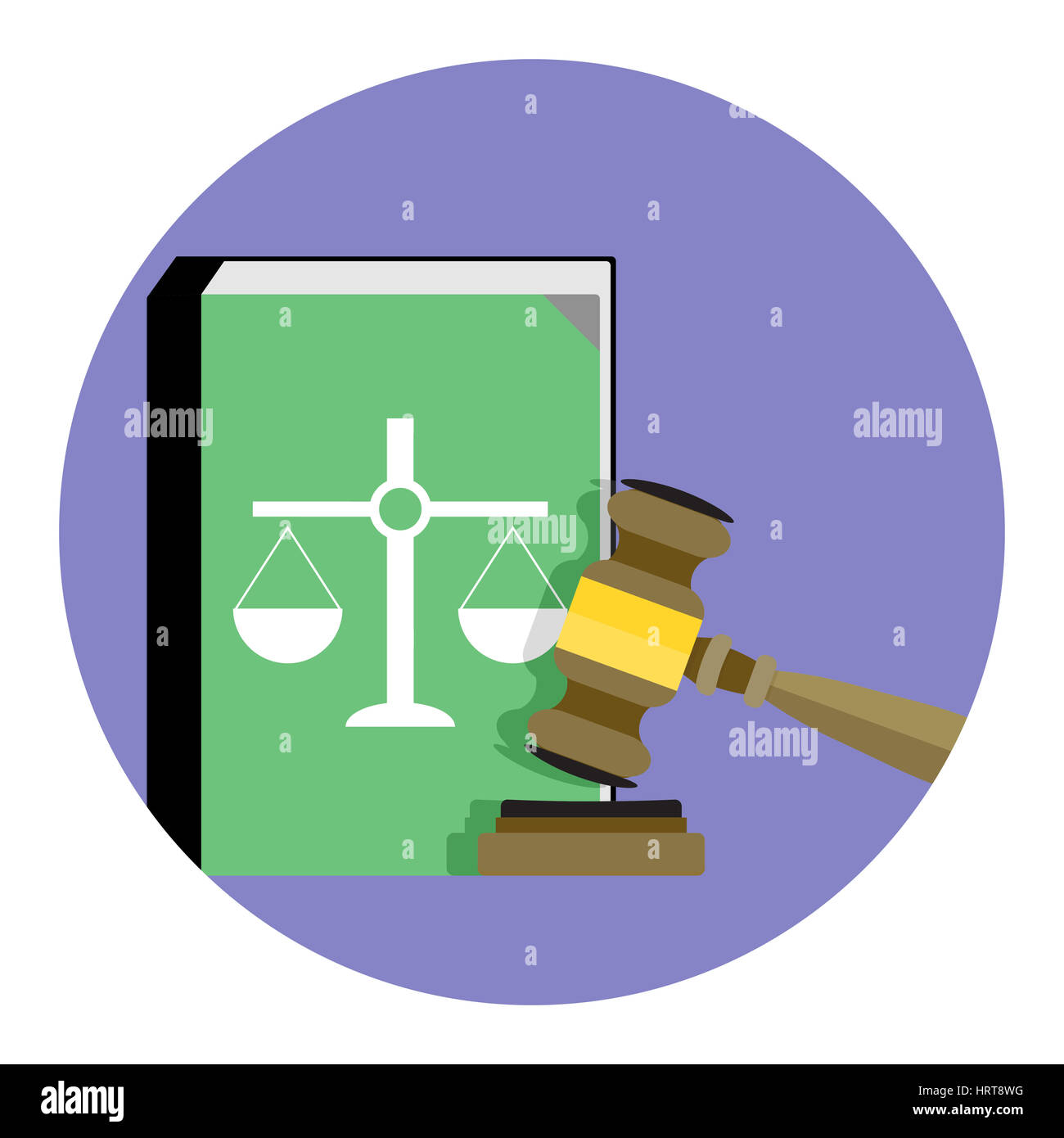 Vecteur icône Droit et Justice. Verdict juridique, la décision et la justice, vector illustration Banque D'Images