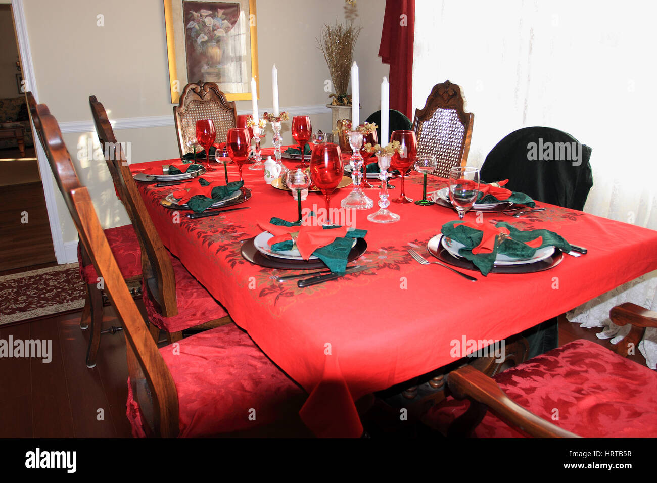 Table décorée pour la saison de vacances Banque D'Images