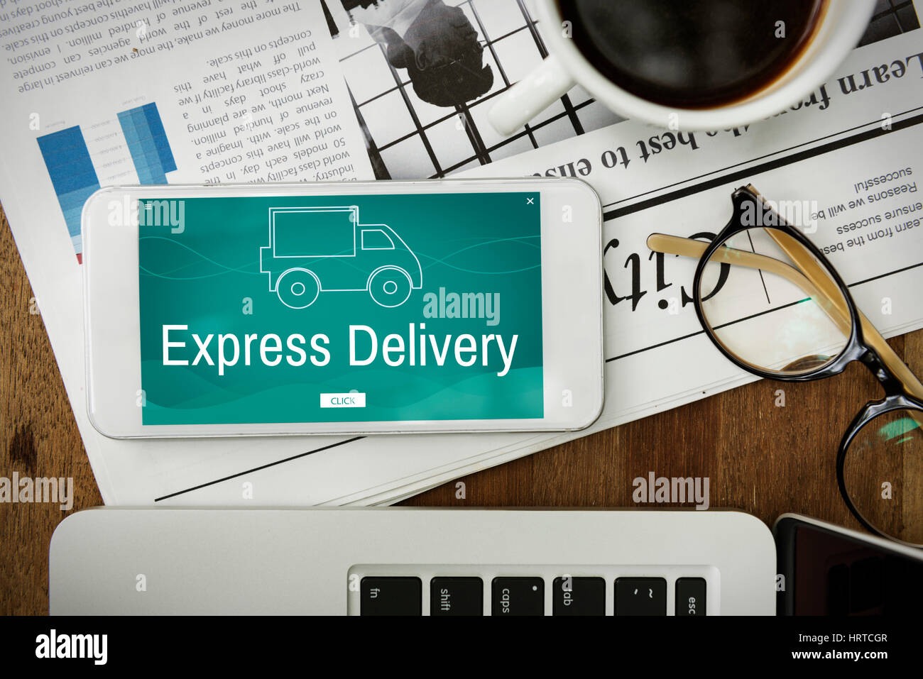 Livraison gratuite Livraison Express Cargo Banque D'Images