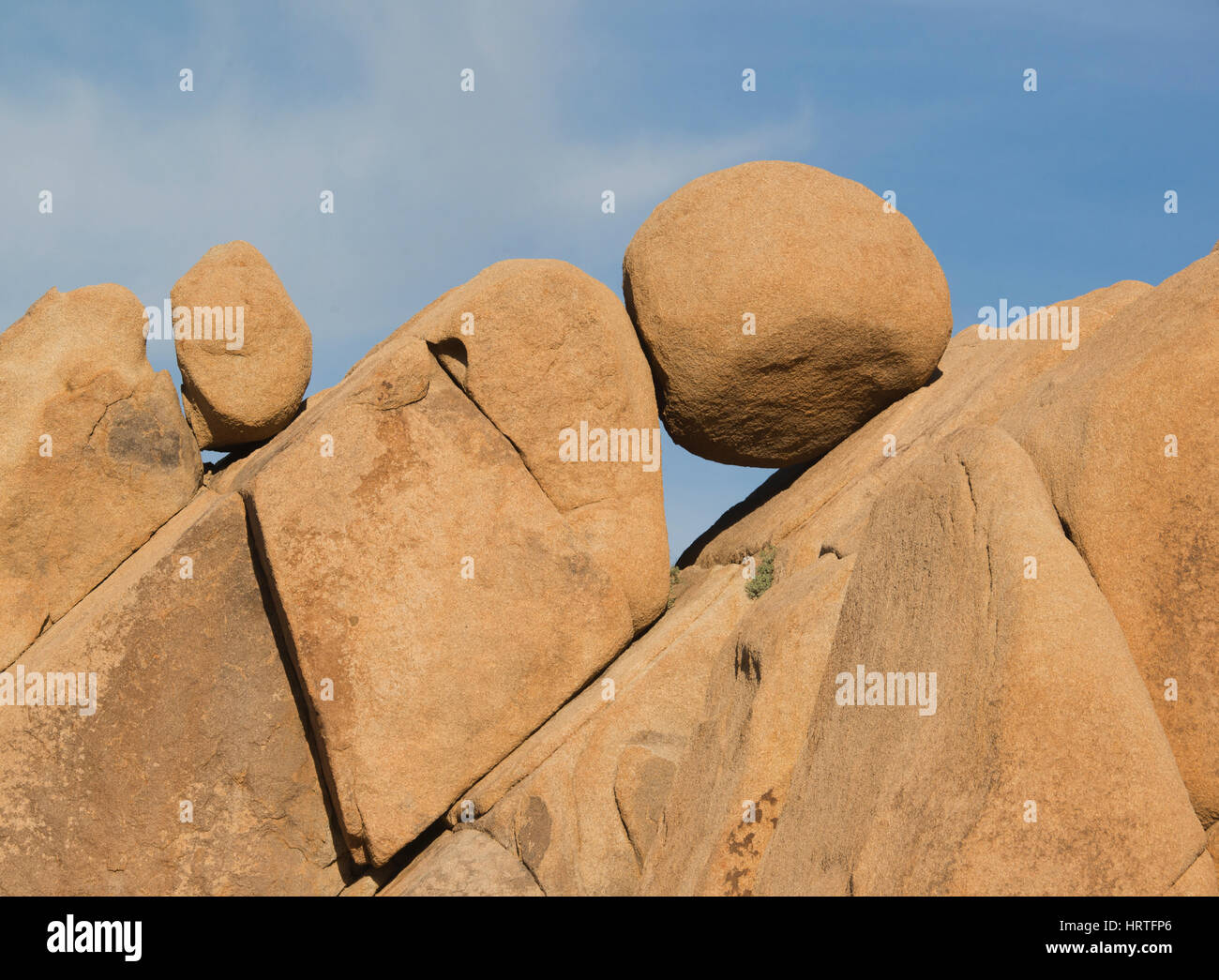 Les rochers de granit, Coucher de soleil, le parc national Joshua Tree, Californie Banque D'Images