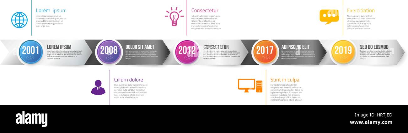 L'infographie avec 5 étapes ou options flèches vector Illustration de Vecteur