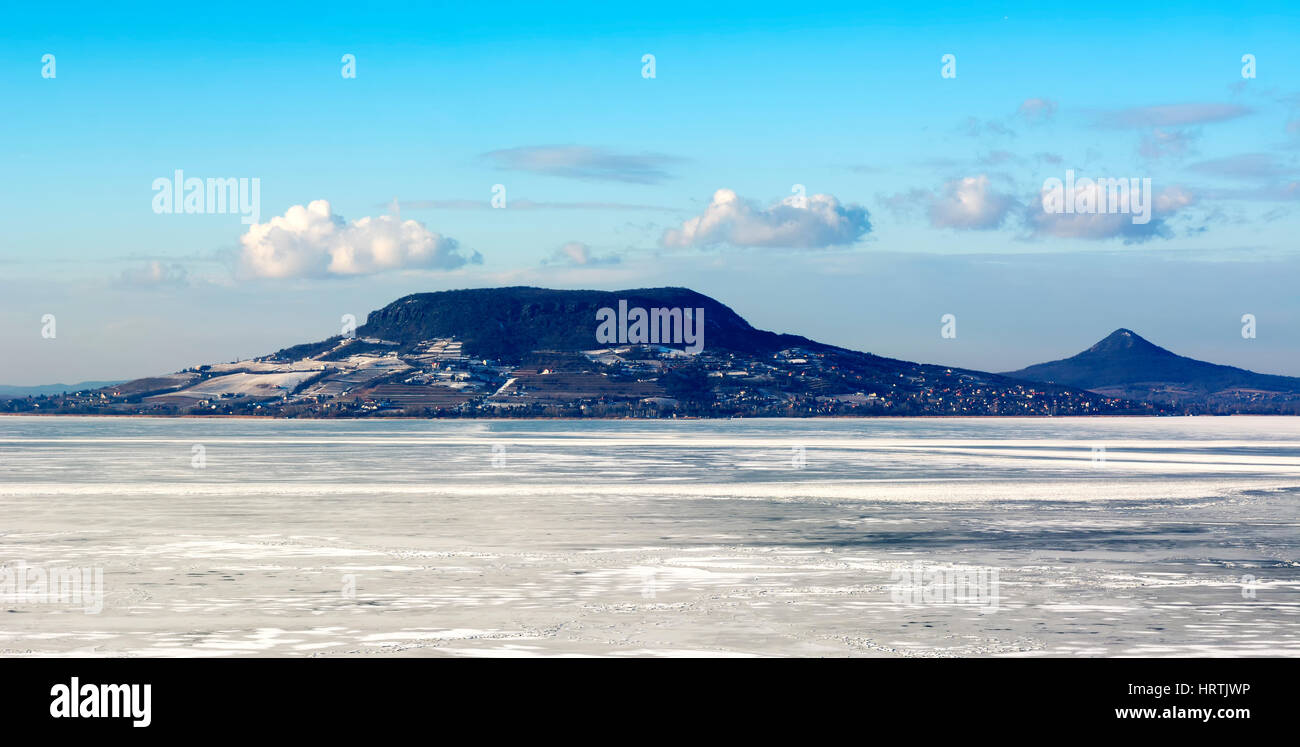 Lac Balaton en Hongrie, le temps d'hiver Banque D'Images