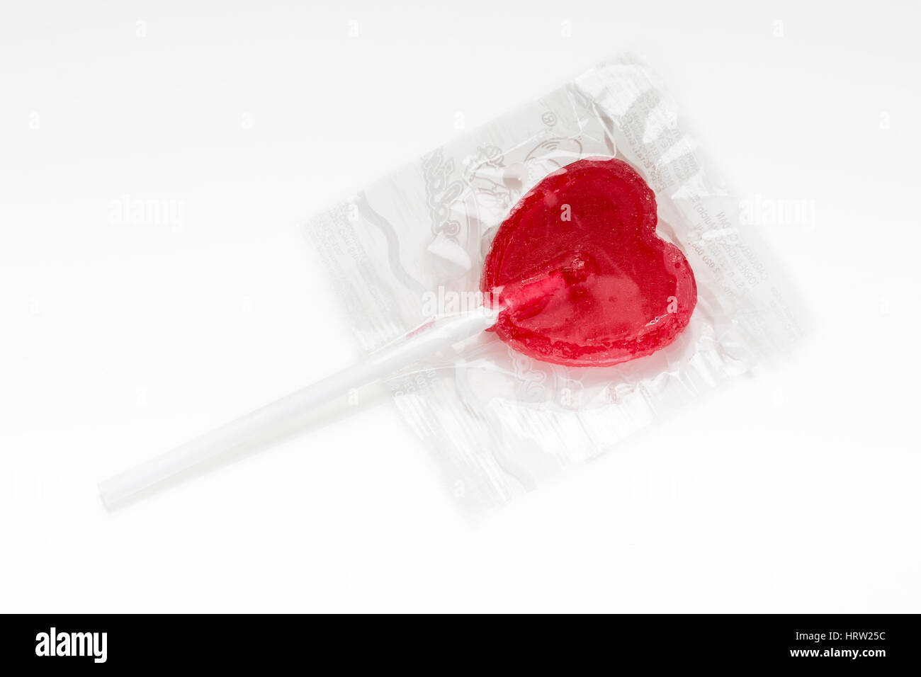 Red Heart lollipop sweet Banque D'Images