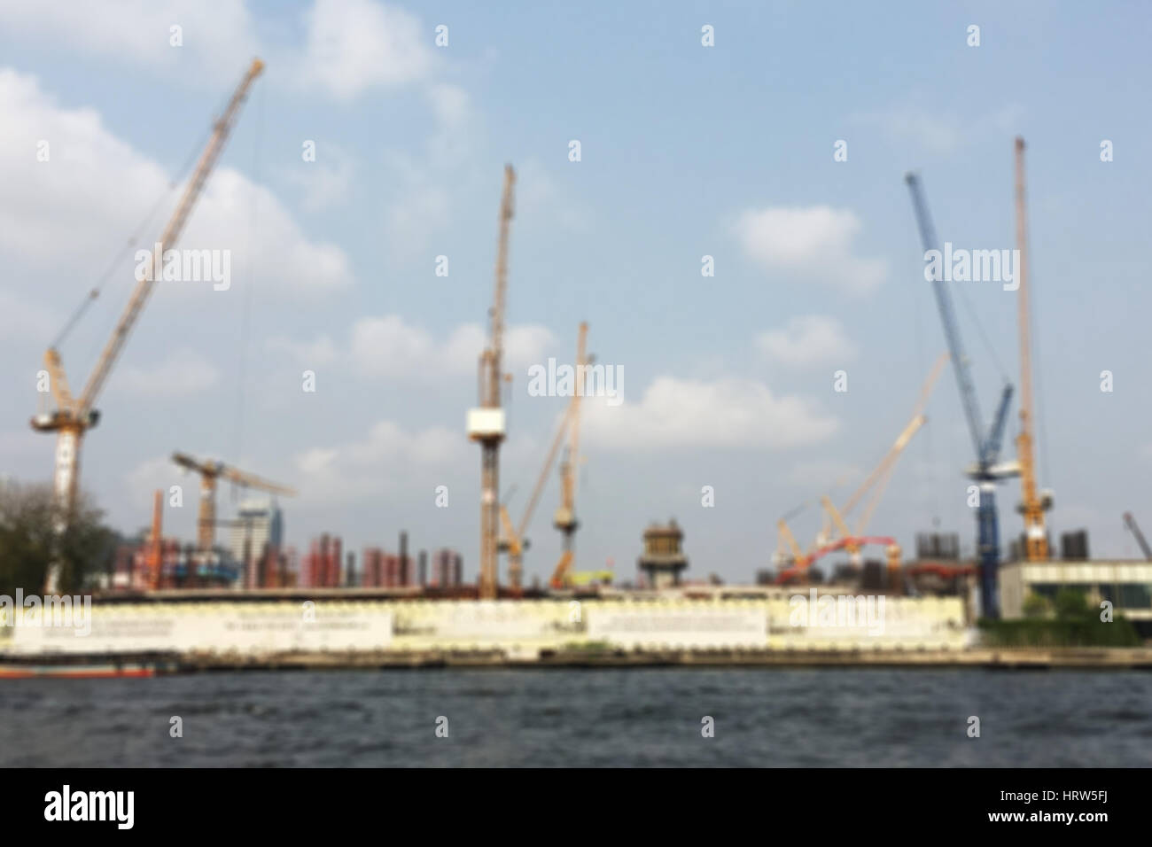 Résumé du travail floue grue construction bâtiment contexte - pour l'entreprise, industriel abstract background Banque D'Images