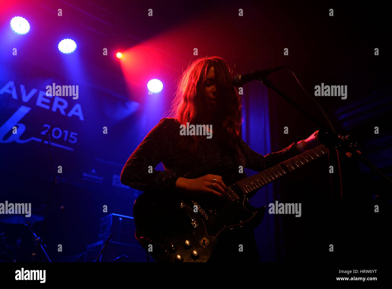 Barcelone - 23 OCT : Novella (band) en concert au Festival Primavera Club 2015 Le 23 octobre 2015 à Barcelone, Espagne. Banque D'Images