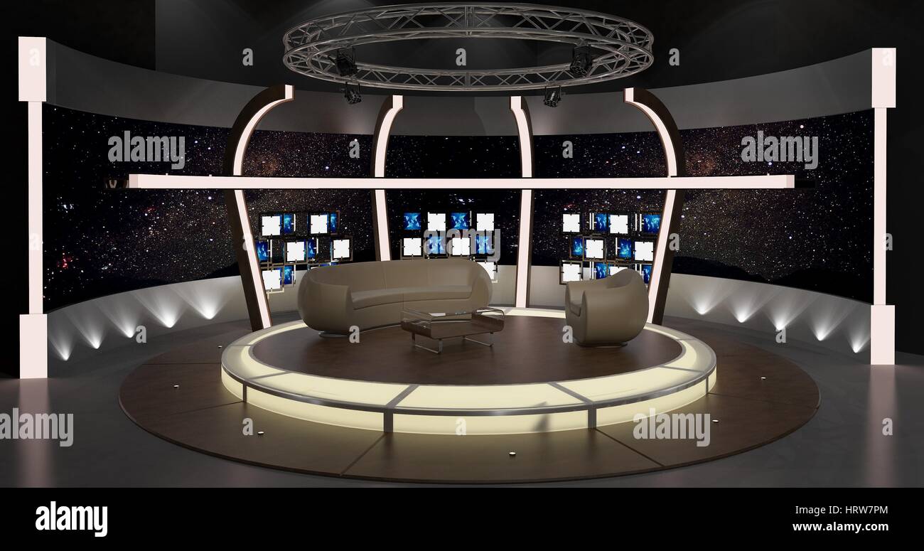 Chat Virtual TV Set 20 jeux virtuels qui sont nécessaires pour tout spectacle moderne pour les chaînes de télévision. Ce studio virtuel set background est idéal pour une utilisation dans un Ch Banque D'Images